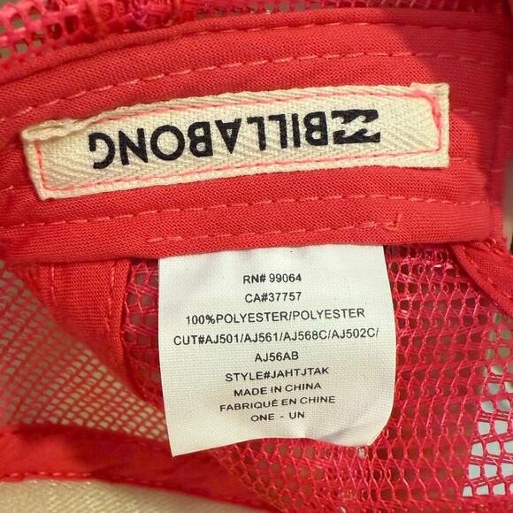 BILLABONG Pink Palm Tree Ball Cap Baseball Hat One size Adult - Picture 5 of 6